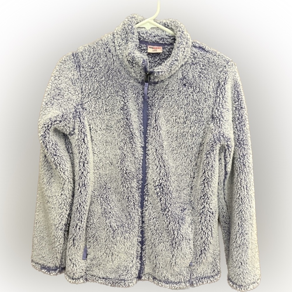 32 Degrees Heat Jacket Girls Fuzzy Purple Full Zip Jacket. Large 14/ 16.